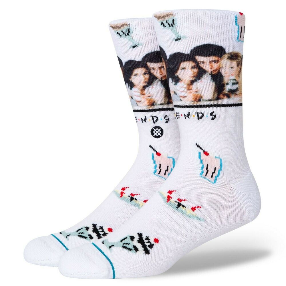 STANCE Friends The One With The Diner Limited Edition Crew Socks Large 9-13 Wht